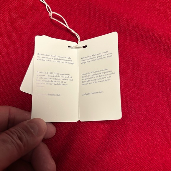 Malo Optimum Red Cashmere Sweater New With Tags - Picture 10 of 10